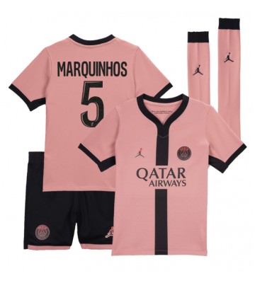 Paris Saint-Germain Marquinhos #5 Replica Third Stadium Kit for Kids 2024-25 Short Sleeve (+ pants)